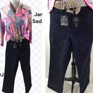 NYDJ 5 pocket straight leg dark blue jeans 14P